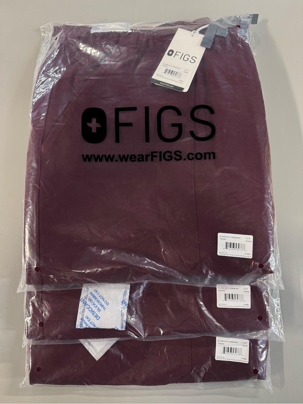 FIGS Cairo Men's Burgundy Cargo Scrub Pants